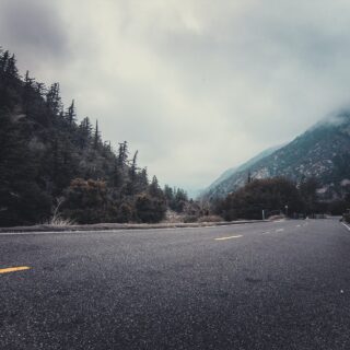 person showing asphalt road