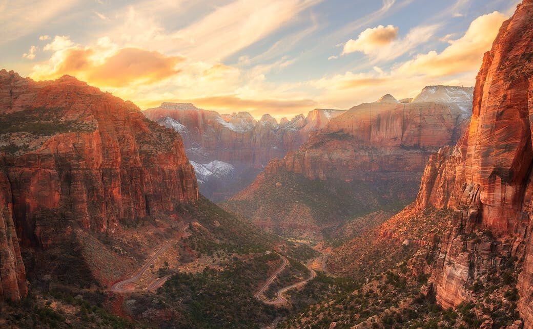 red rocky mountains under the dramatic sky