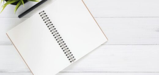white blank notebook