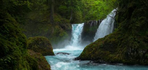 time lapse photography of flowing waterfall